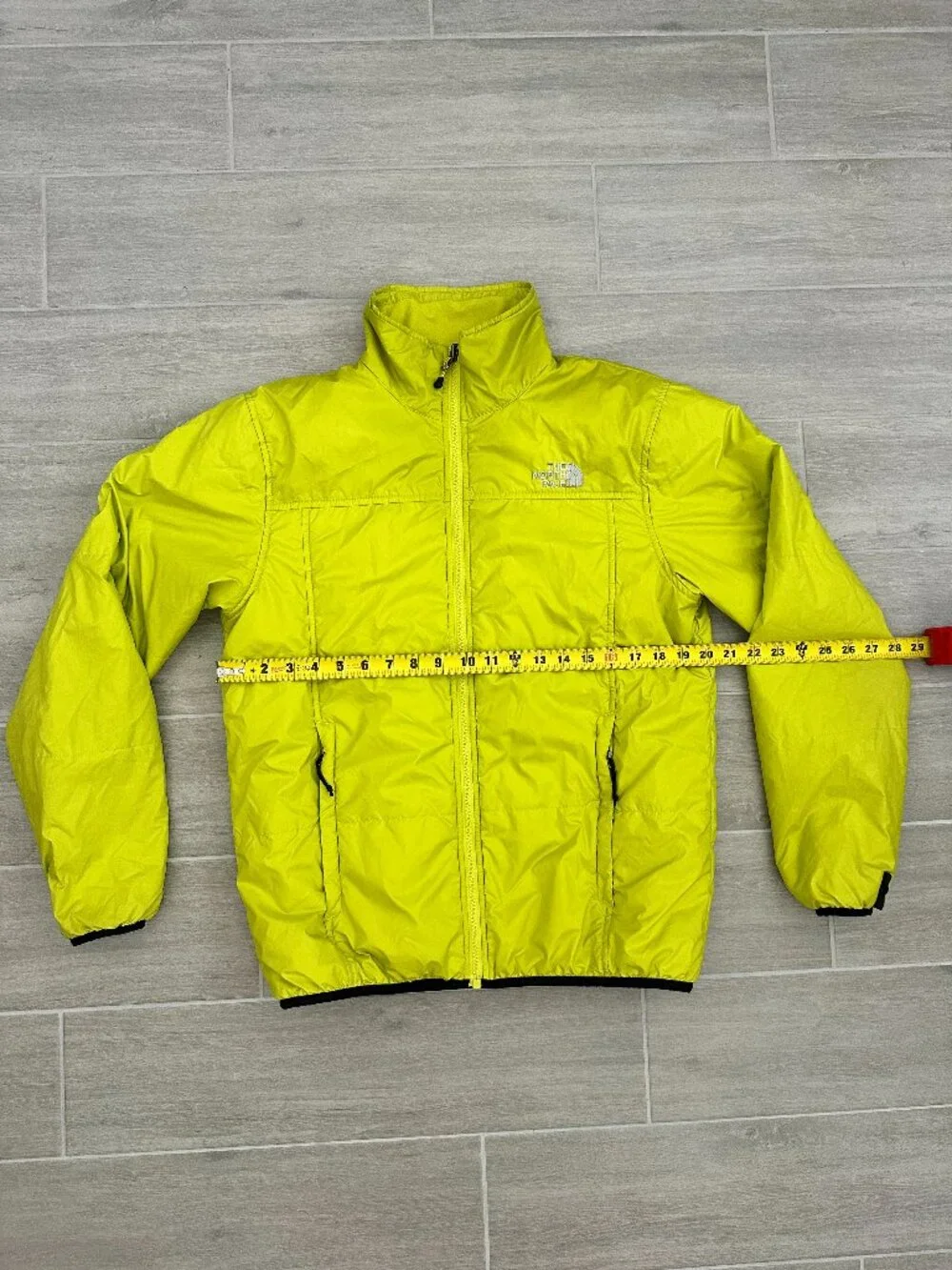 The North Face Full-Zip Quilted Puffer Jacket Neon Yellow Packable Men's Medium